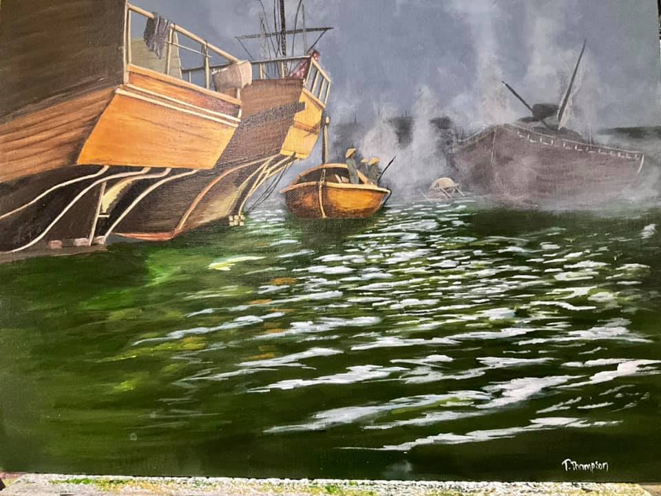 Aberdeen Harbour, Hong Kong — boats on green water