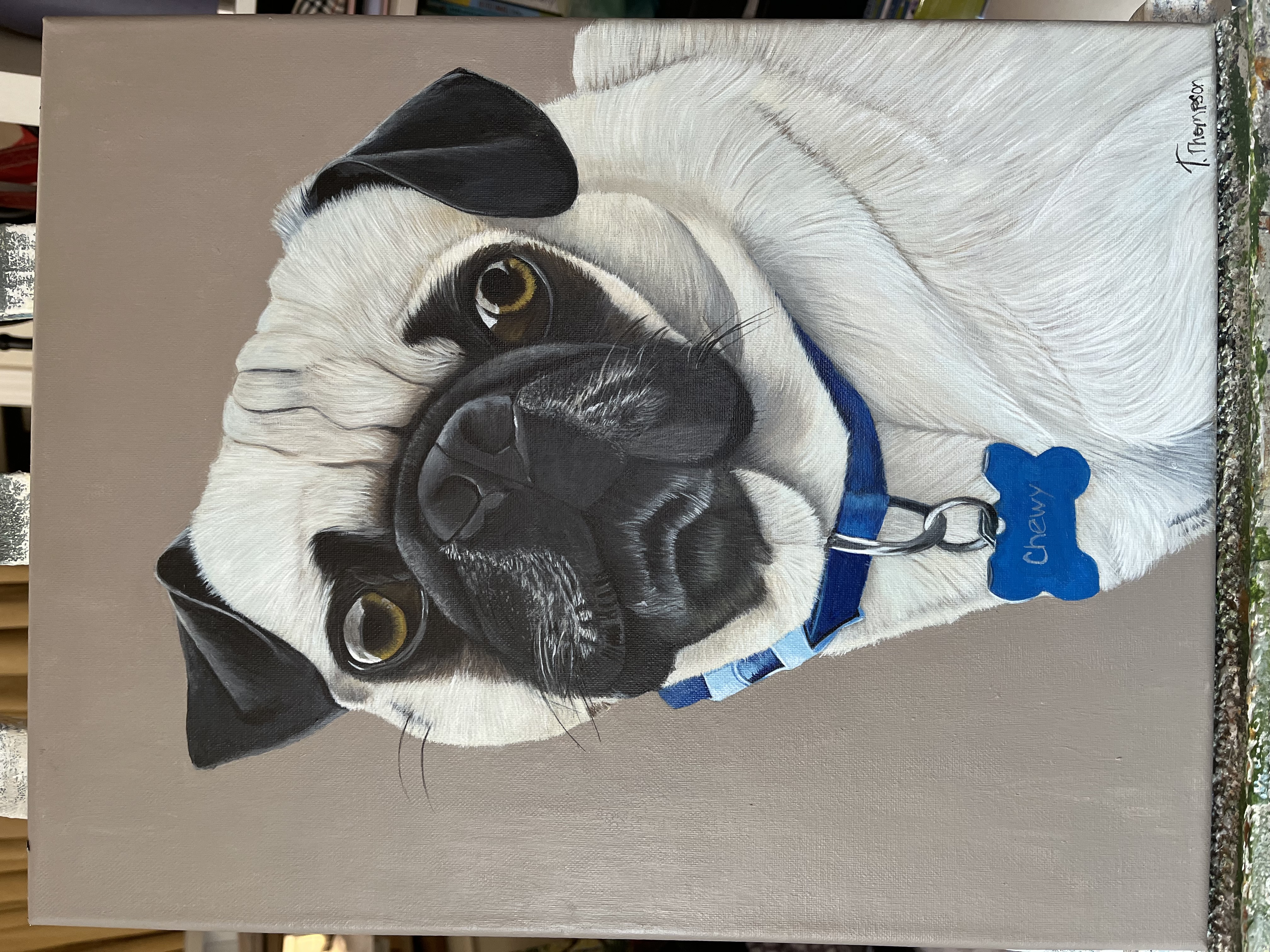 Chewy — finished acrylic portrait
